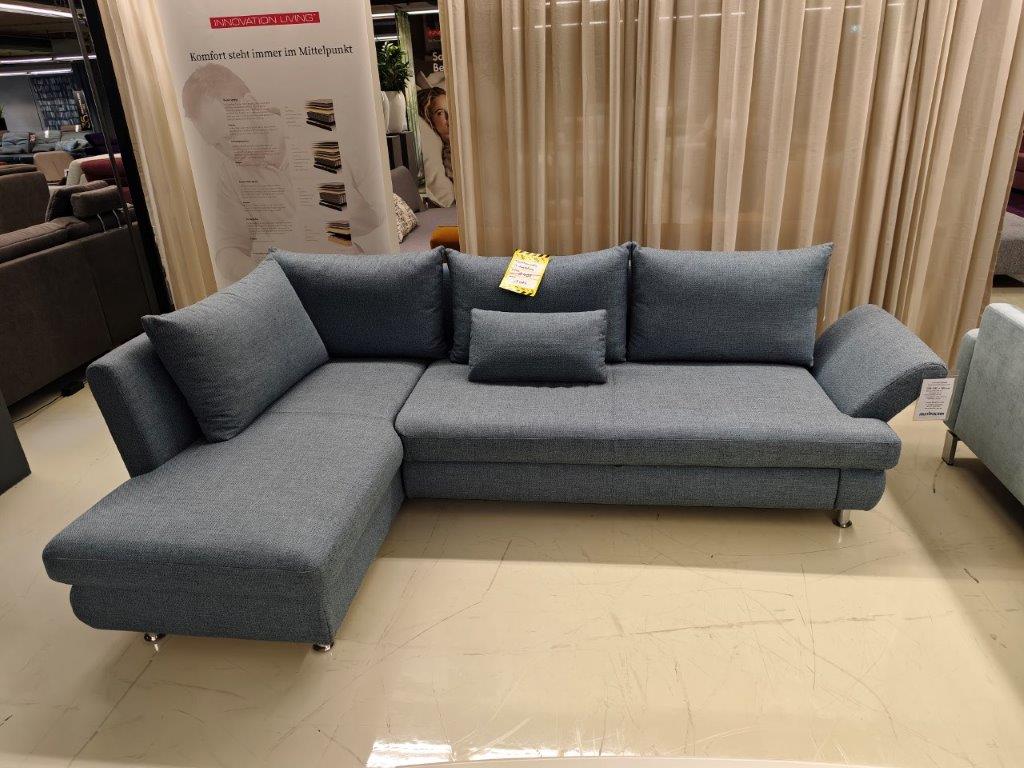 Schlafsofa Leo Eckkombination in Stoff blau