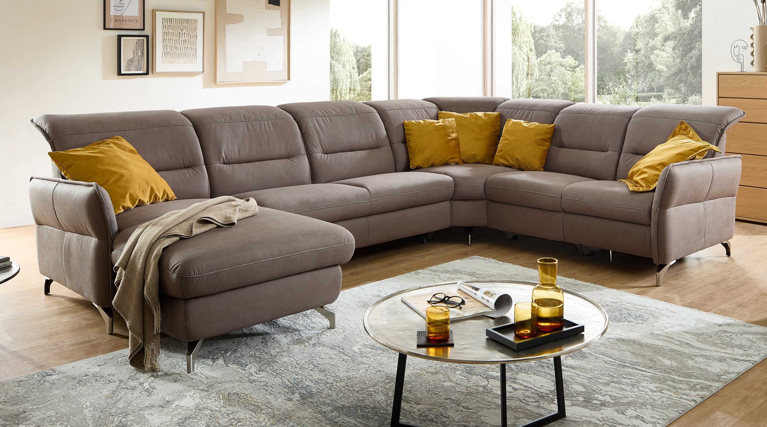 Wohnlandschaft Rodriguez OVP Stoff braun Wohnlandschaft Rodriguez OVP Stoff braun