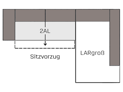 Ecksofa Longchair groß R