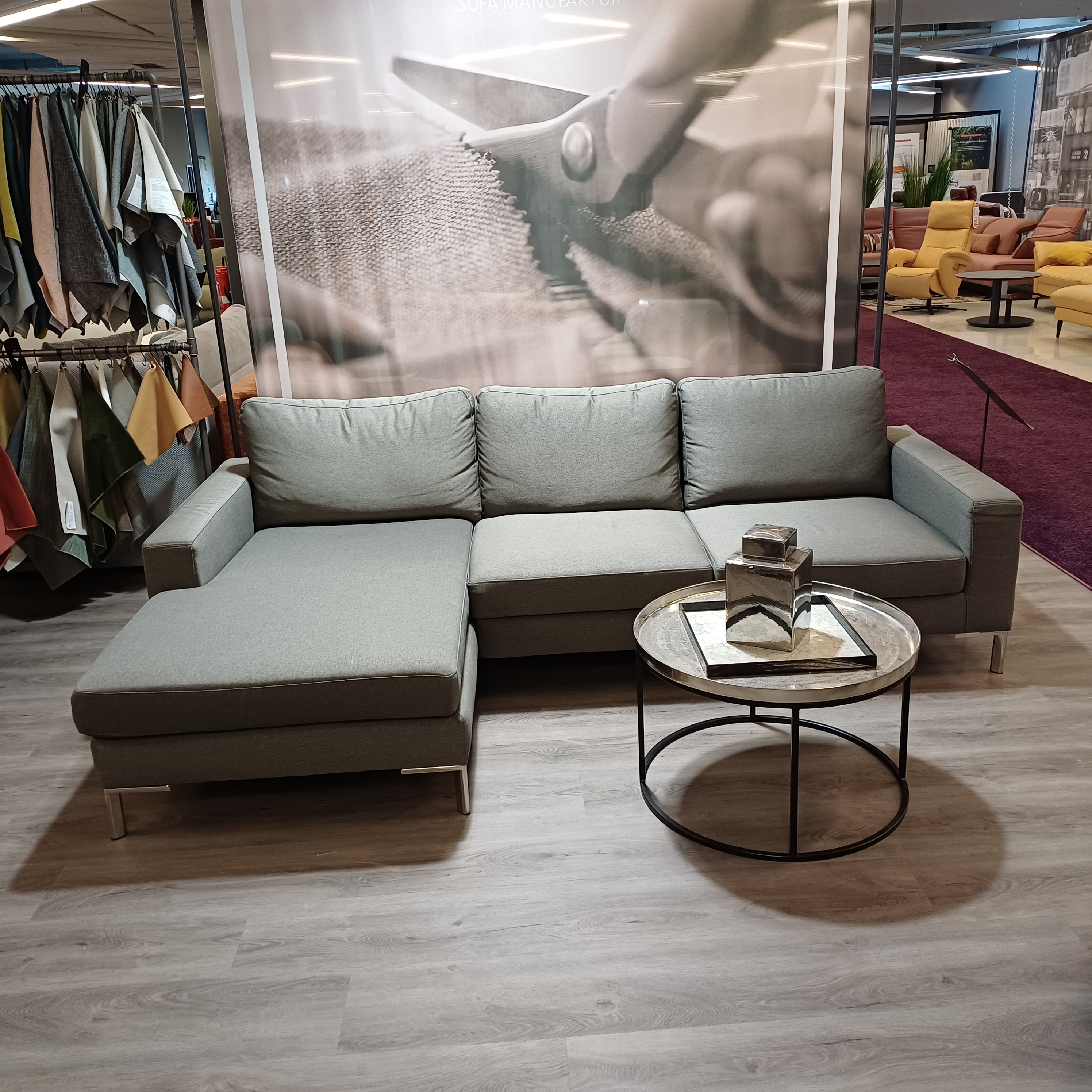 Modernes Ecksofa in Stoff grau