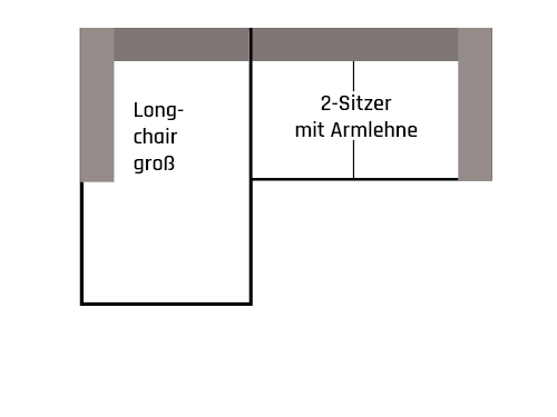 Ecksofa mit Longchair links