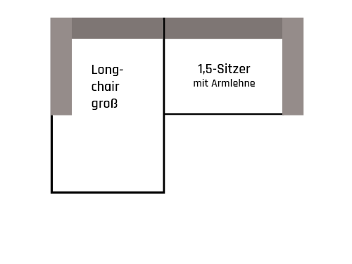 Ecksofa mit Longchair links