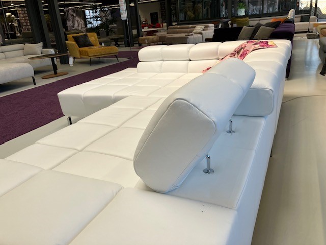 Ecksofa in Leder weiß inkl. Kissen Ecksofa in Leder weiß inkl. Kissen