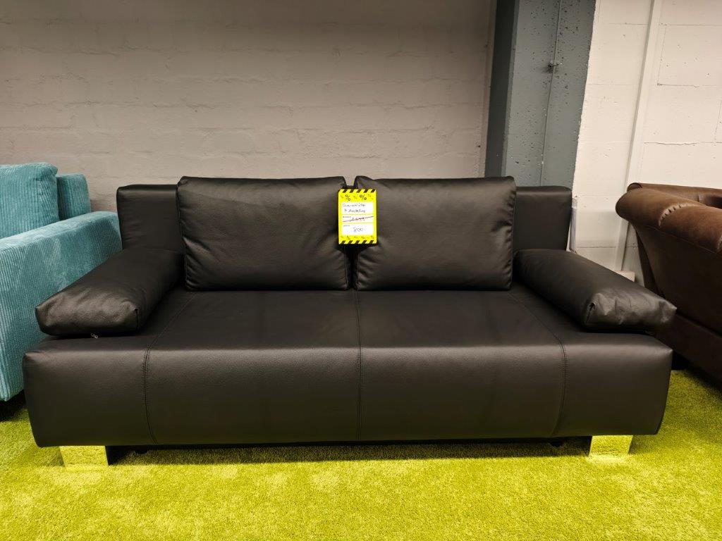Schlafsofa Darren Leder schwarz