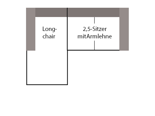 Ecksofa mit Longchair links