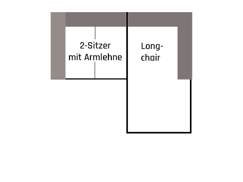 Ecksofa Longchair Medium R