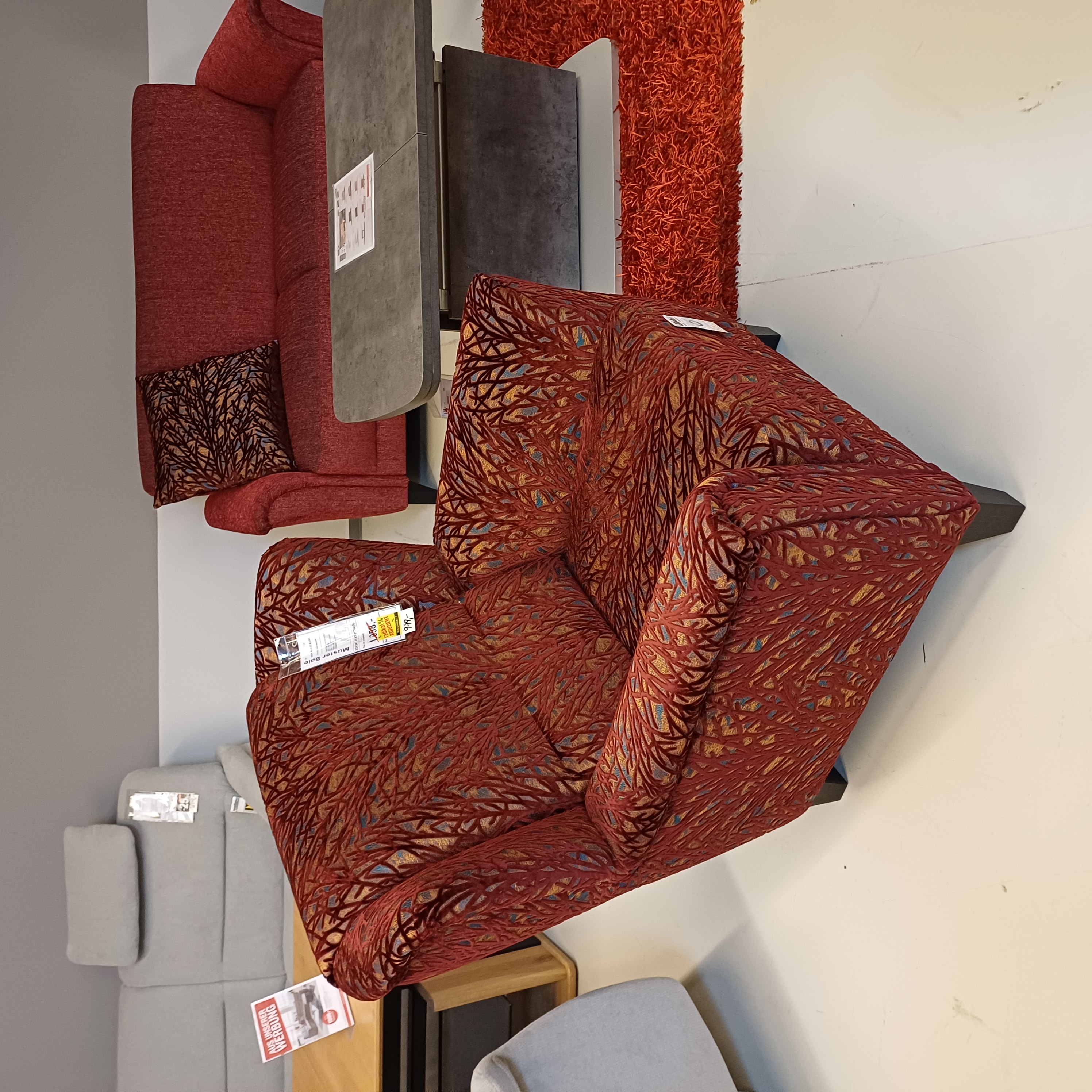 Landhaussessel Ohrenbackensessel mit Muster