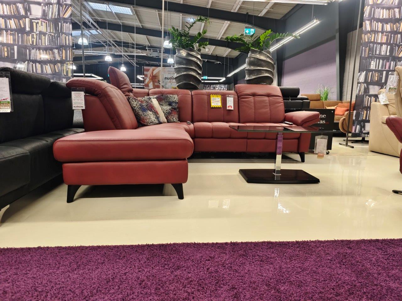 Ecksofa Polsteria Lentini Leder bordeaux Ecksofa Polsteria Lentini Leder bordeaux