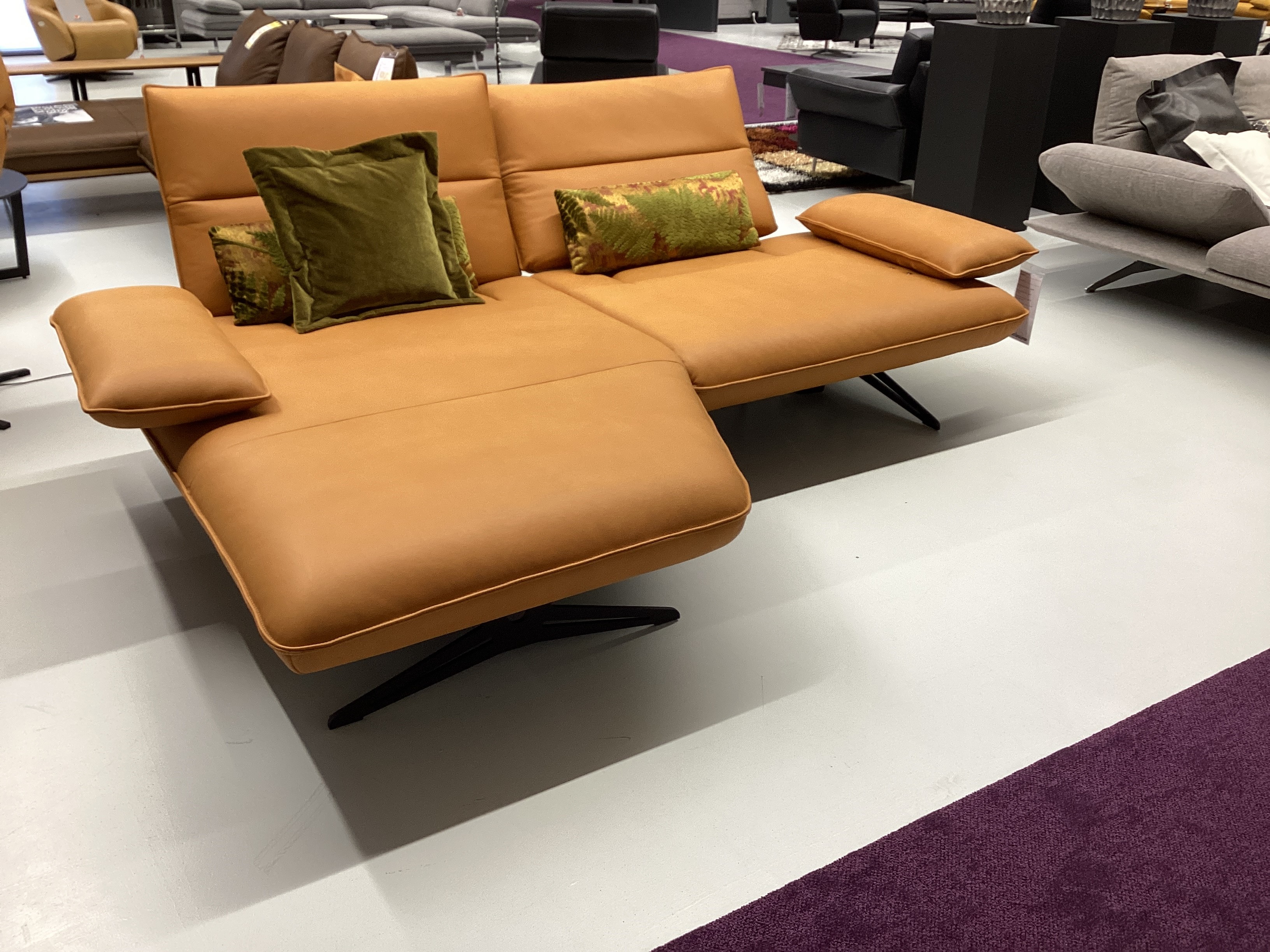 Ecksofa Caio in leder curry