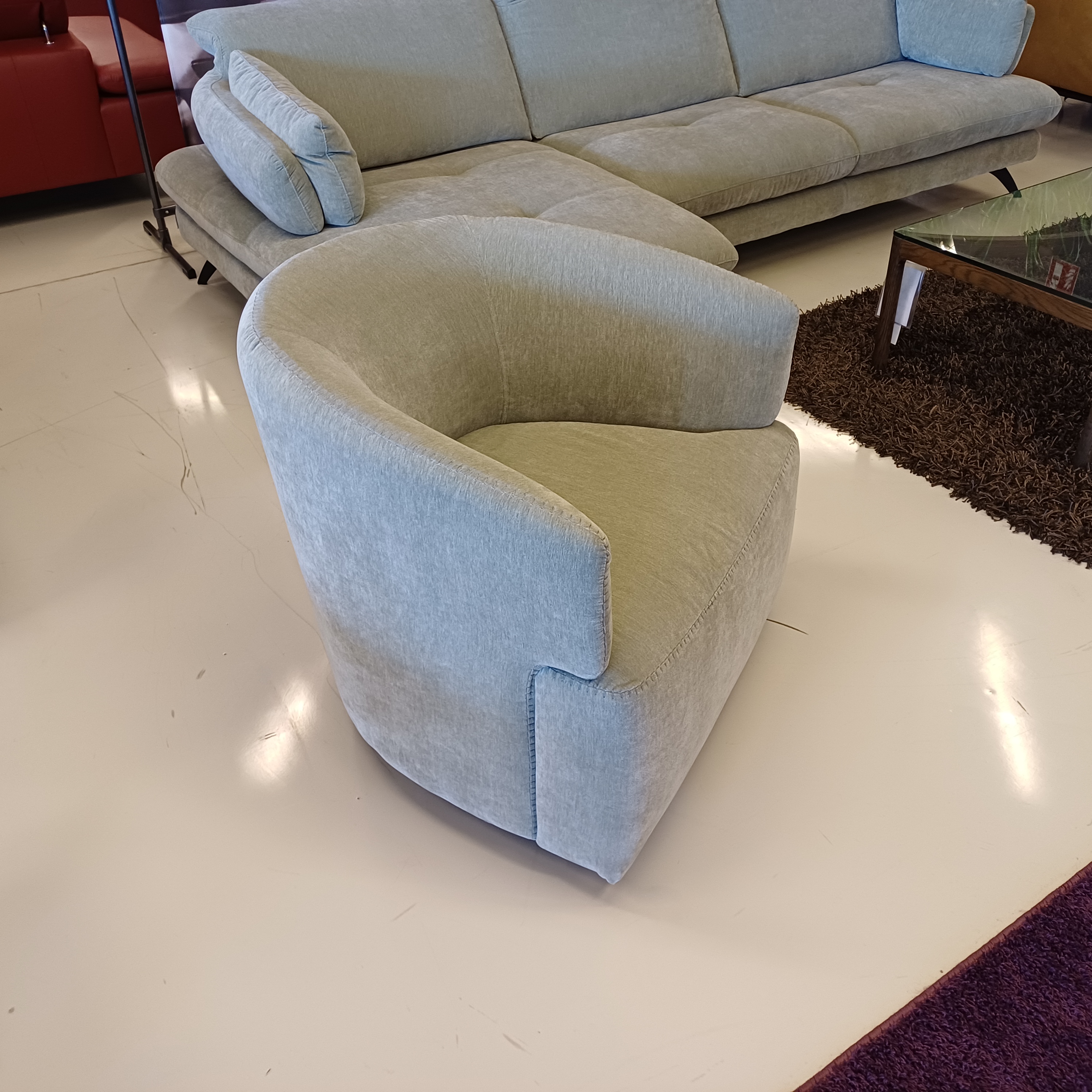 Sessel von Calia in Stoff grau