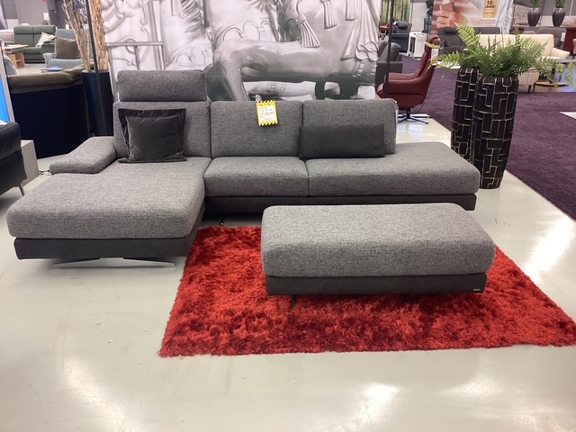 Hochwertige Ecksofa Koinor Upgrade Ecksofa Stoff grau + Hocker Hochwertige Ecksofa Koinor Upgrade Ecksofa Stoff grau + Hocker