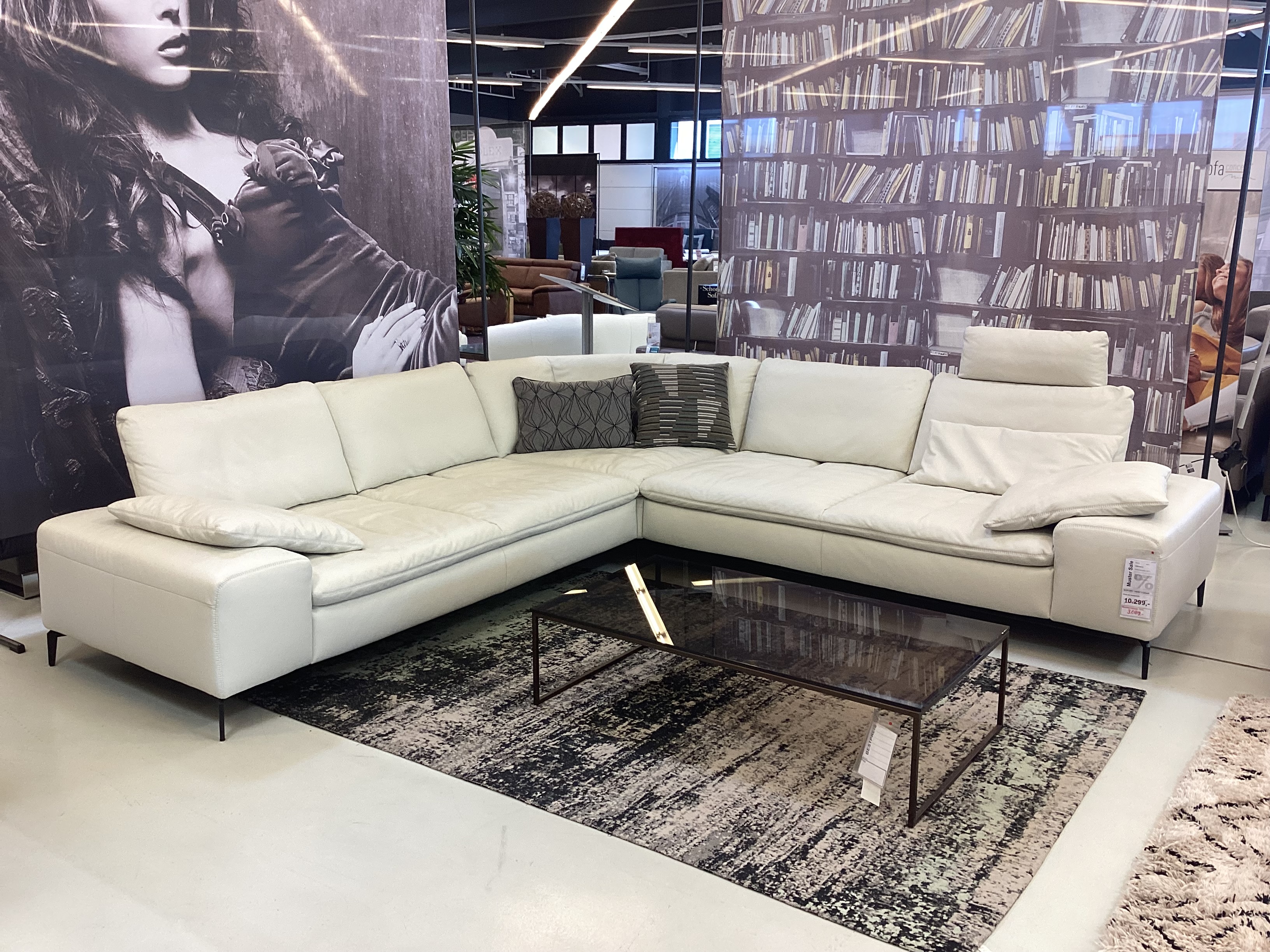 Sofa Ecksofa von W.Schillig in Leder weiß Sofa Ecksofa von W.Schillig in Leder weiß