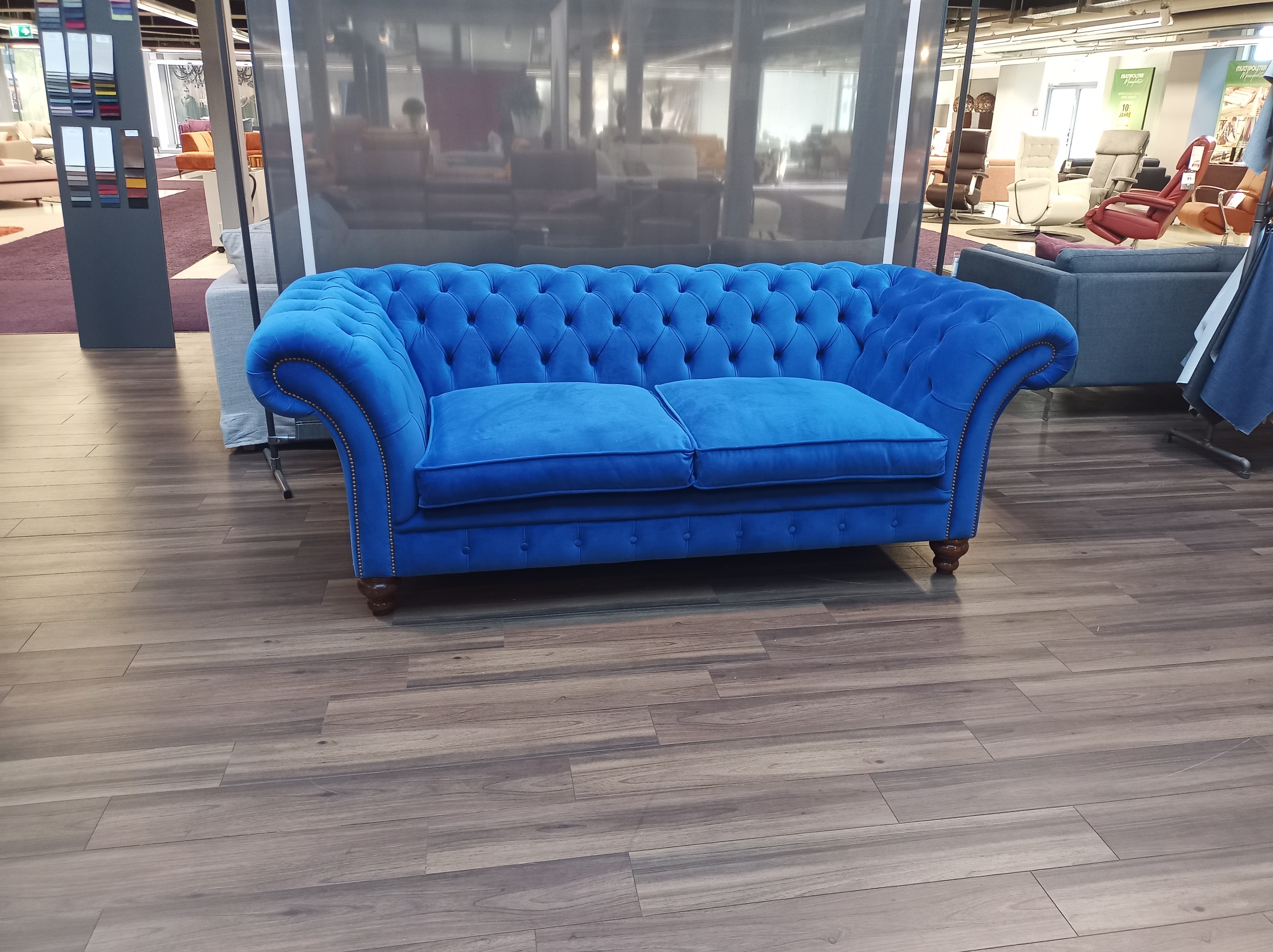 Couch Sofa 3-Sitzer Stoff blau Couch Sofa 3-Sitzer Stoff blau