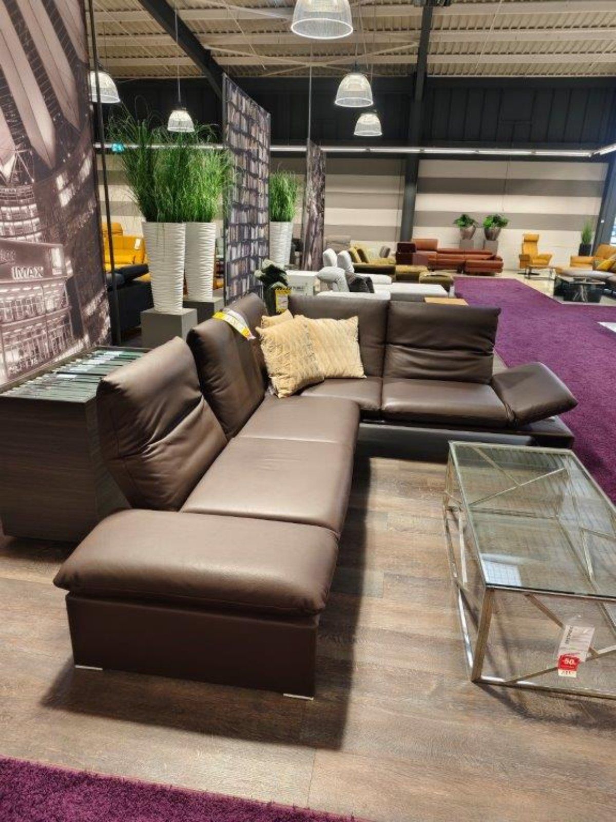 Sofa Couch Ecksofa Koinor Harriet, ca. 286 X 222 cm, Leder braun