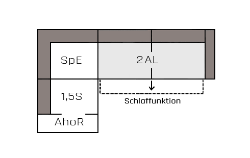 Ecksofa 1,5Aho SE Small L
