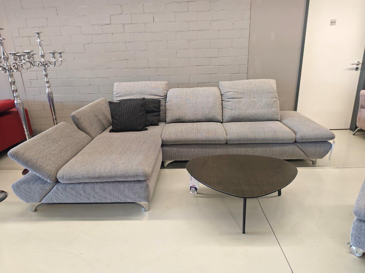 Ecksofa Viola grau Stoff
