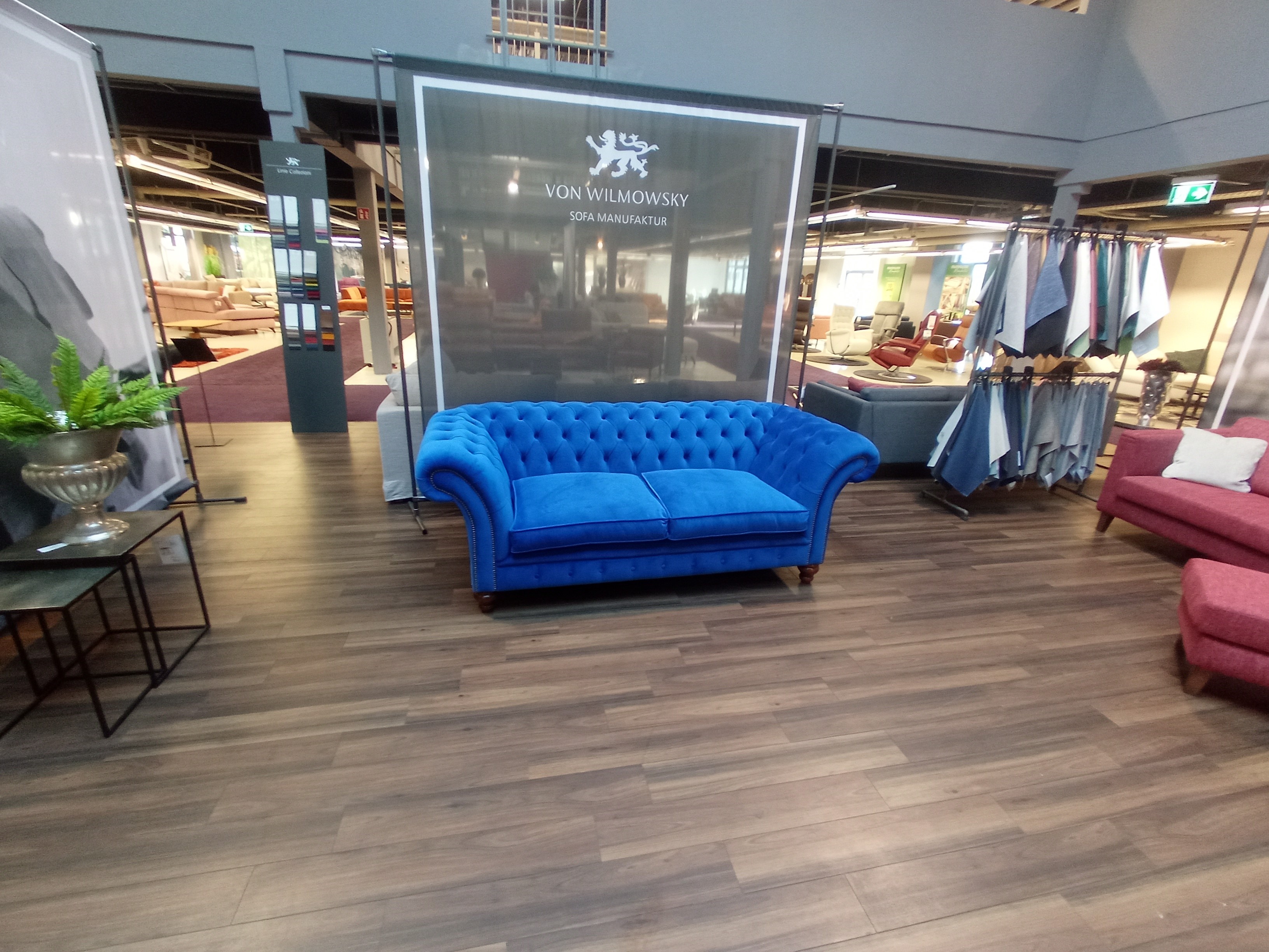 Couch Sofa 3-Sitzer Stoff blau Couch Sofa 3-Sitzer Stoff blau