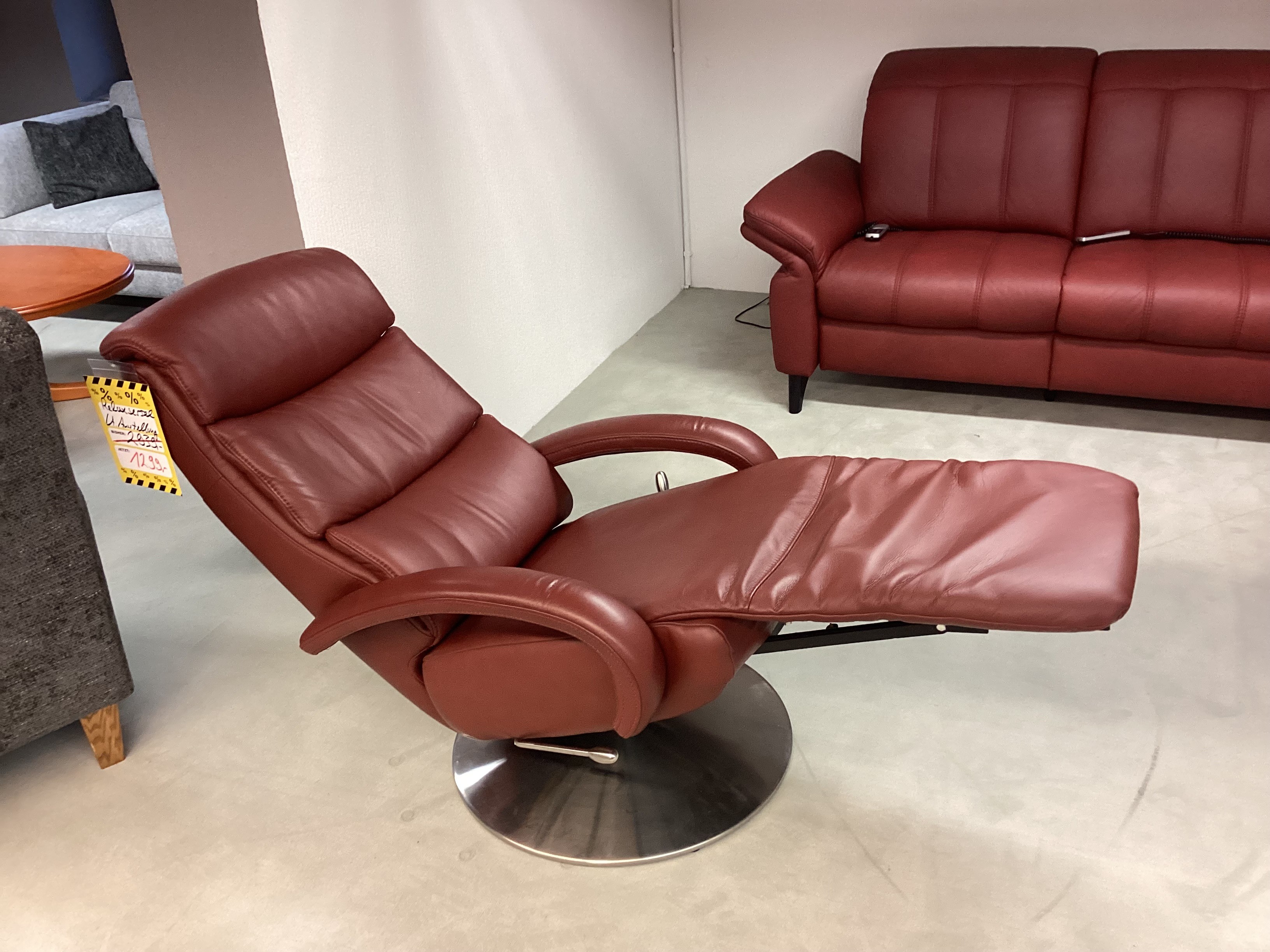 Relaxsessel manuell verstellbar in Leder Relaxsessel manuell verstellbar in Leder