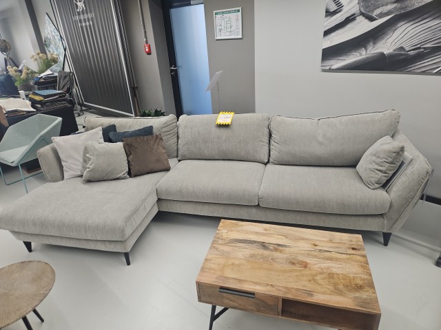 Ecksofa grau Stoff bequem Style Ecksofa grau Stoff bequem Style