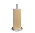Holz-Säulenfuß mit Metallteller Eiche Bianco